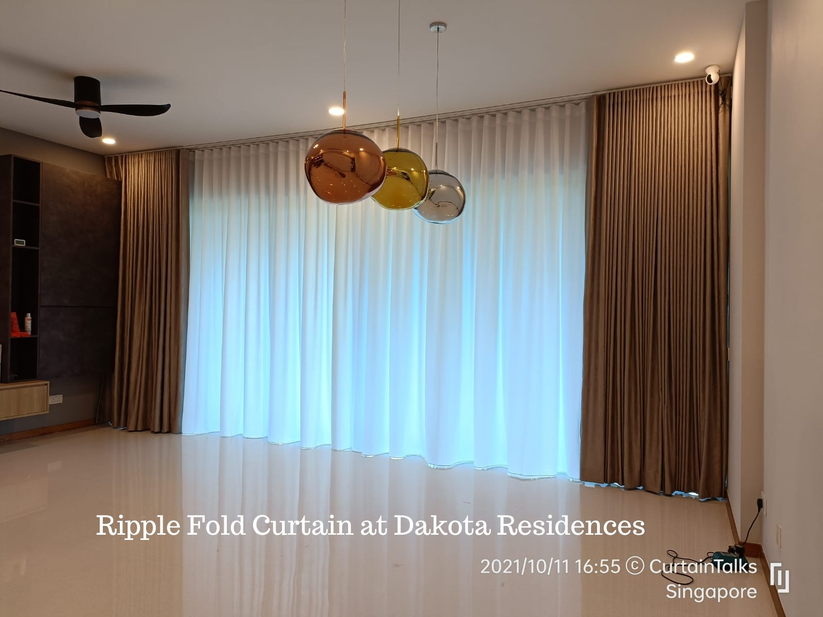 This is a Picture of Day and night curtain, S-fold, ripple fold curtain for Singapore Dakota